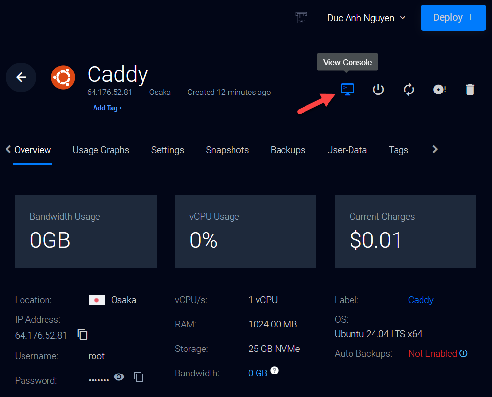 Biểu tượng View Console
