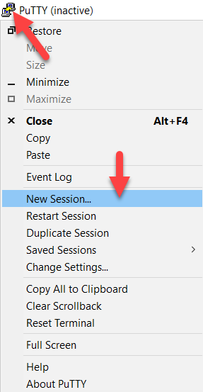 Đăng nhập lại PuTTY
