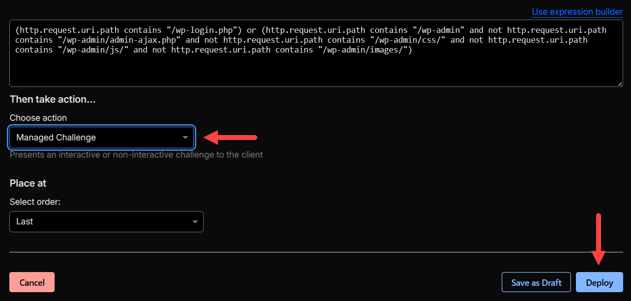 Quy tắc hạn chế wp-admin và login