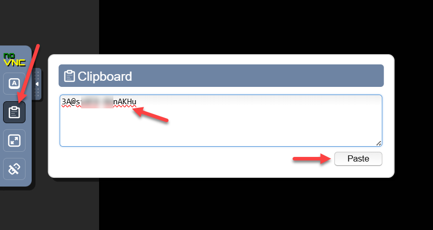 Dán mật khẩu vào khung Paste