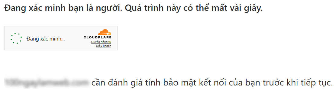 Cloudflare kiểm tra trình duyệt